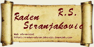 Raden Stranjaković vizit kartica
